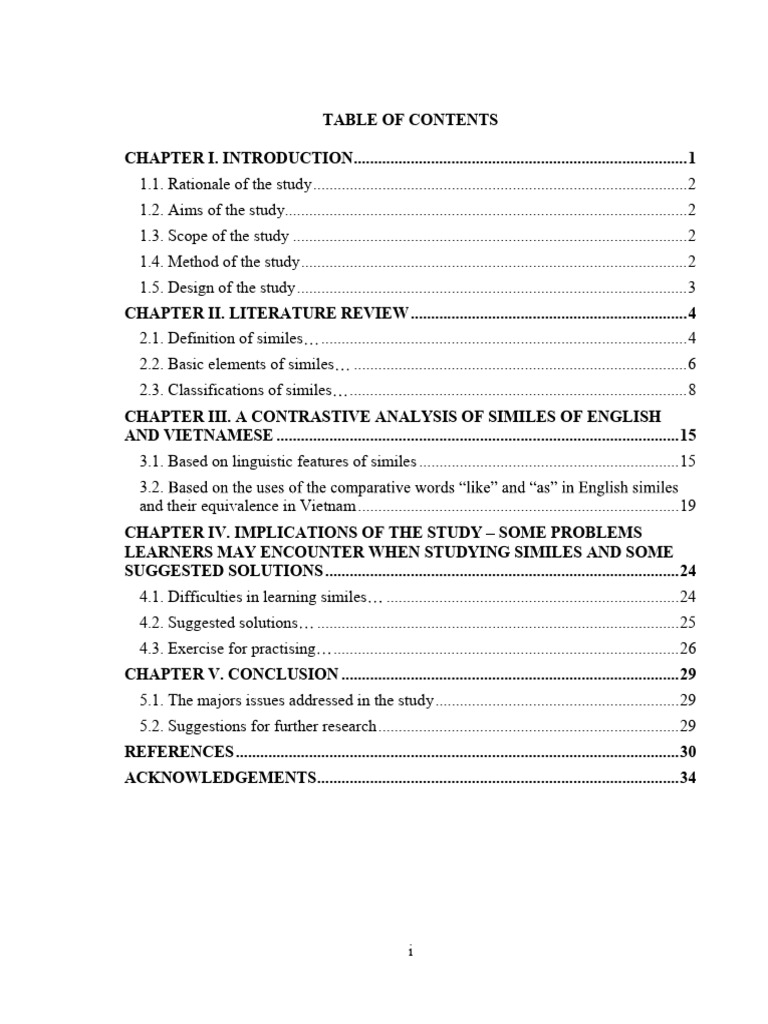 A Constrastive Analysis of Similes of English and Vietnamese | PDF ...