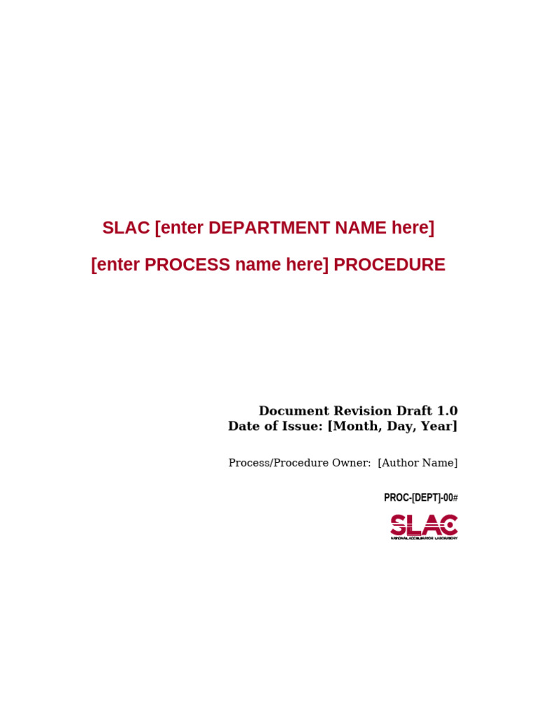 Process Documentation Template | PDF | Verification And Validation ...