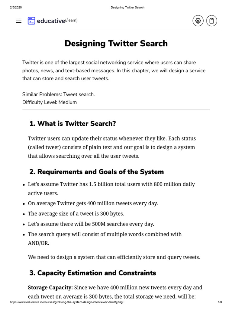 Designing a Scalable Twitter Search System | PDF | Database Index ...