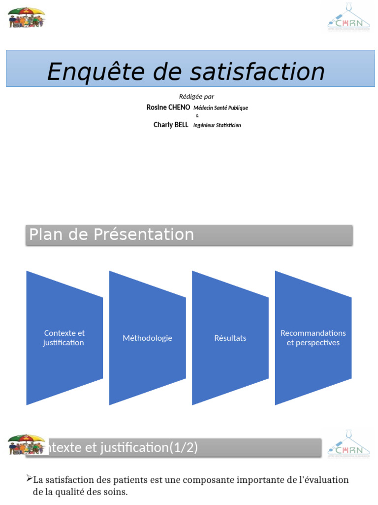 Enquête de satisfaction des patients CHRN | PDF