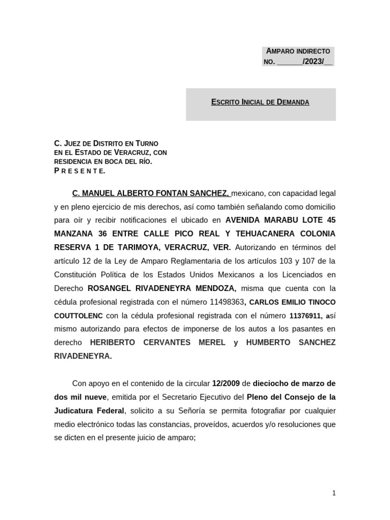 Amparo Indirecto en Veracruz 2023 | PDF | Debido al proceso | Caso de ley
