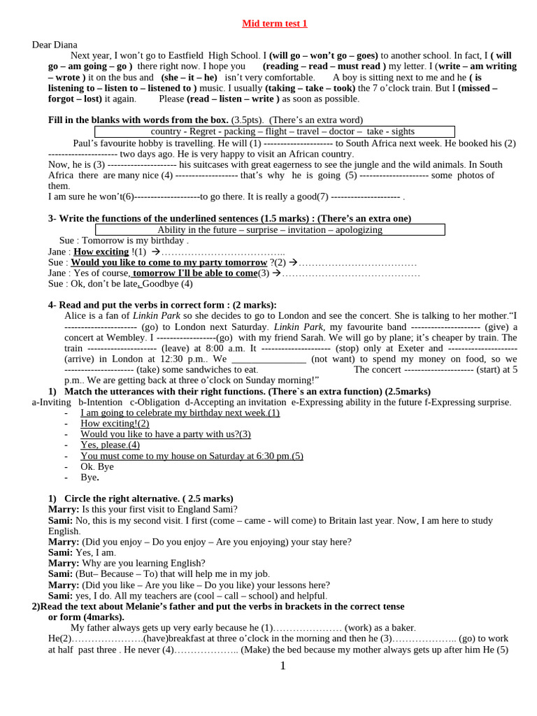 1 Overall Revision For Test 8th F | PDF