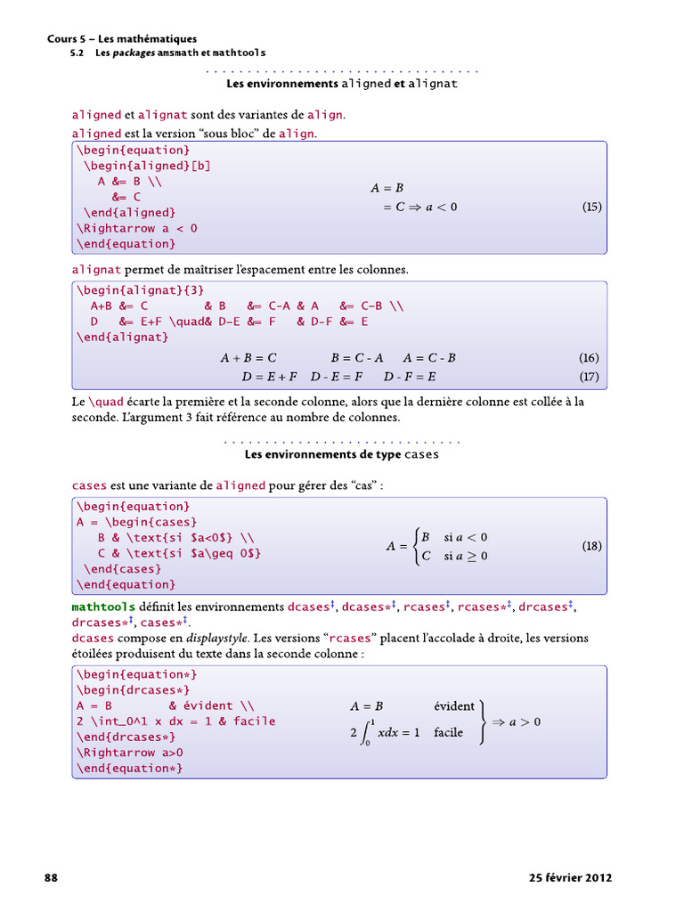 Equation Cours-LaTeX-A4 | PDF