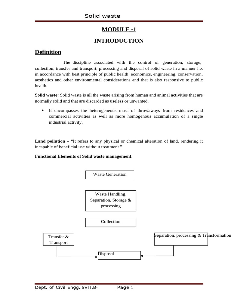 Solid Waste Management Overview | PDF | Waste | Municipal Solid Waste