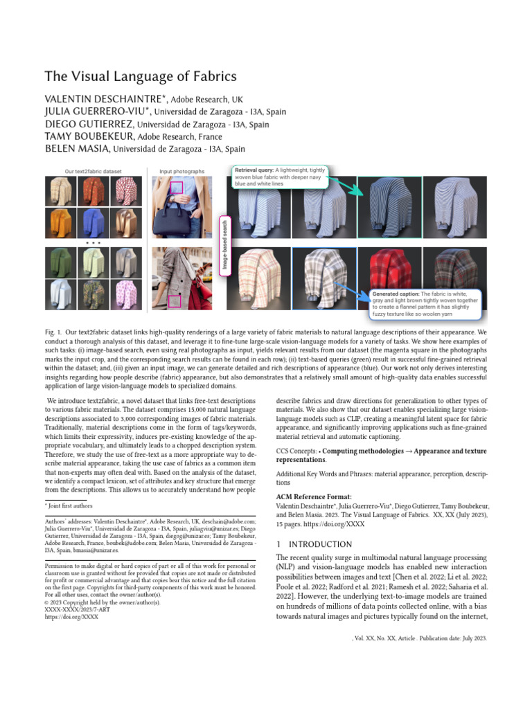 Visual Effects On Fabrics | PDF | Data | Word