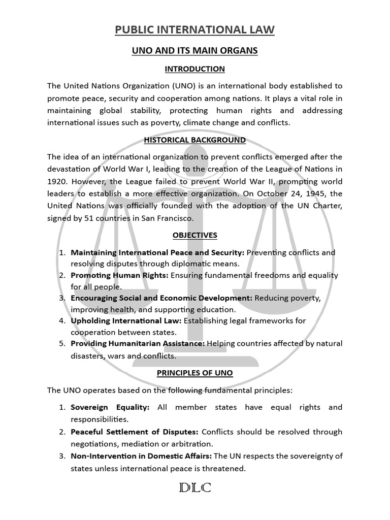 Overview of UNO and Its Organs | PDF | United Nations | International ...