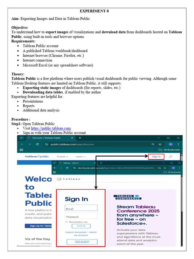 Exporting Images and Data in Tableau Public | PDF | Microsoft Excel ...