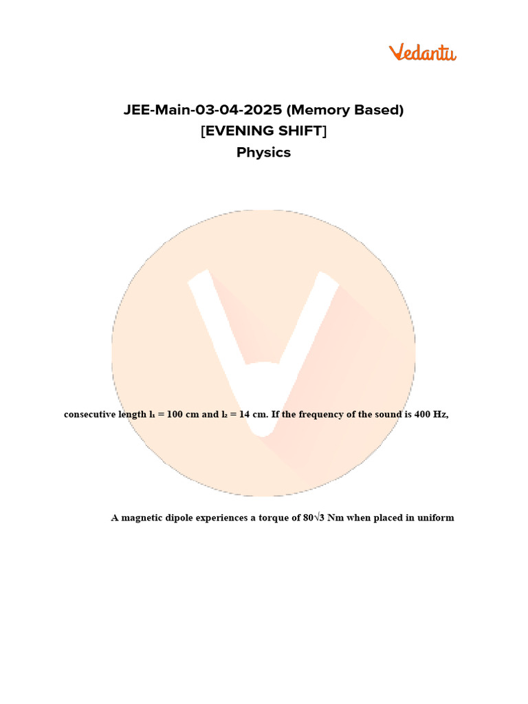 JEE Main 2025 Physics Paper Shift 2 | PDF | Gases | Temperature
