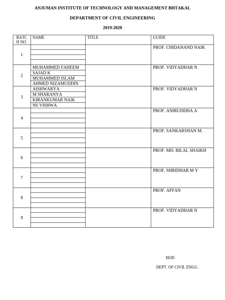 Civil Engineering Projects 2019-2020 | PDF