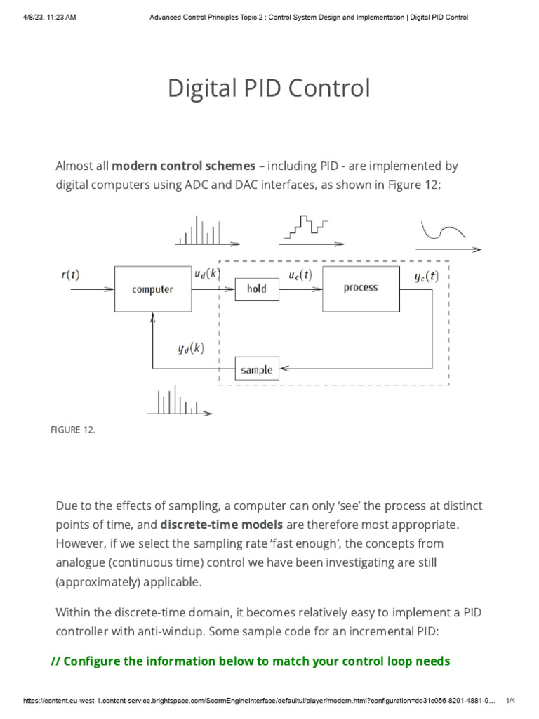 Digital PID Control Implementation Guide | PDF | Analog To Digital ...