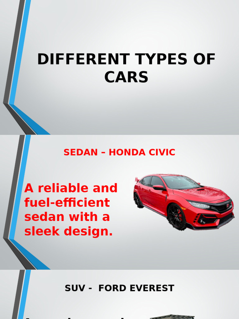 Types of Cars: Sedans, SUVs, Sports & More | PDF