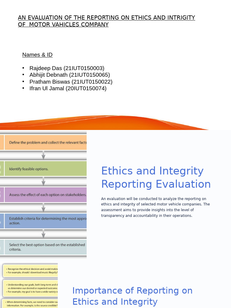 Ethics and Integrity Reporting Evaluation | PDF | Evaluation | Benchmarking