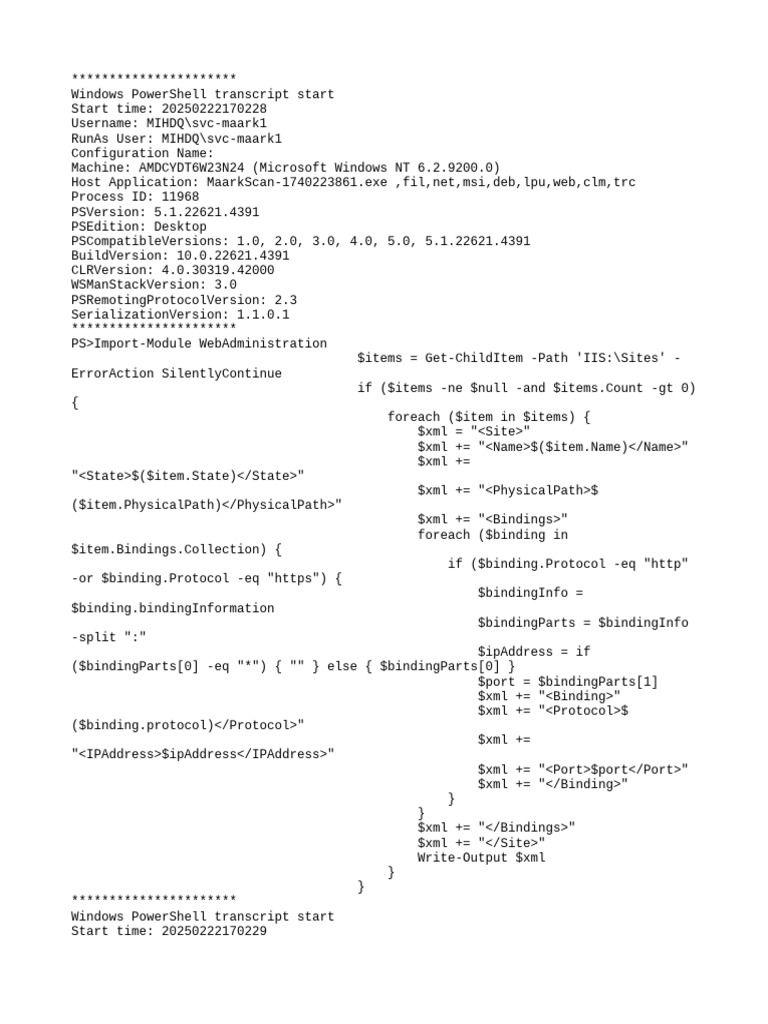 PowerShell Transcript - amdcYDT6W23N24.NzZhiTb .20250222170228 | PDF ...