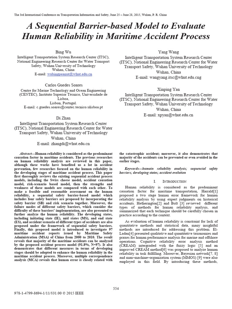 39. a Sequential Barrier-based Model to Evaluate Human Reliability in ...