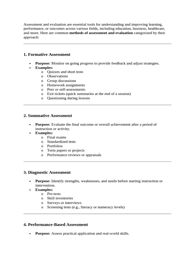 Assessment and Evaluation | PDF | Educational Assessment | Course ...