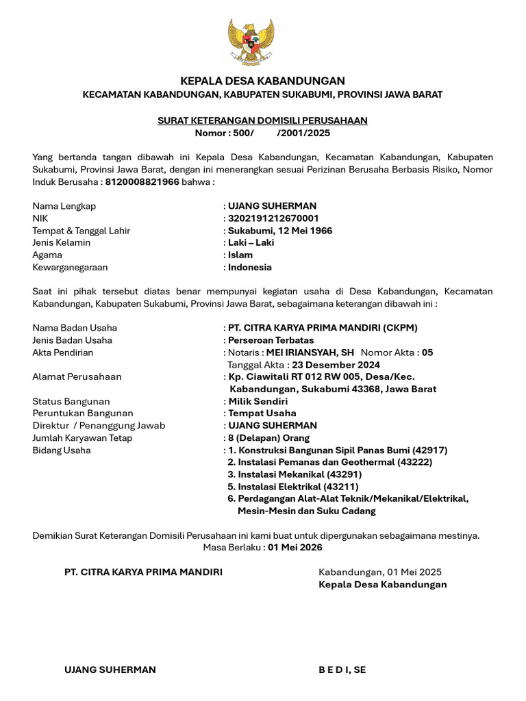 SKDP PT. CKPM 2025 | PDF