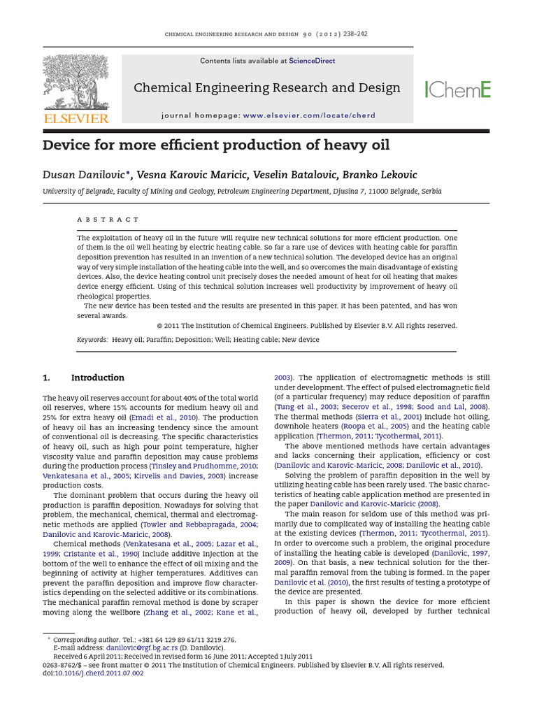 Device For More Efficient Production of | PDF | Viscosity | Heat