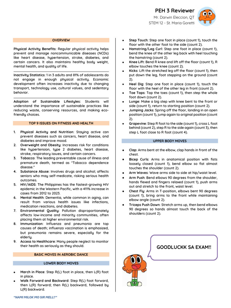 PEH 3 Physical Activity and Health Guide | PDF | Non Communicable ...