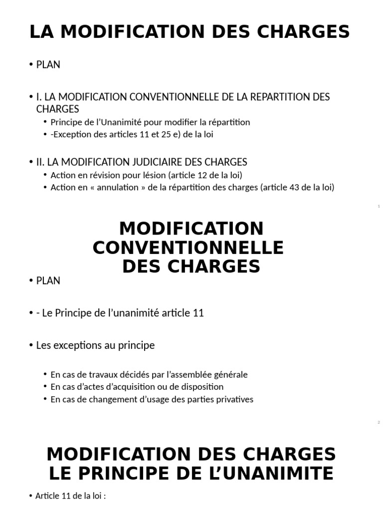 Modification des Charges en Copropriété | PDF | Condominium | Justice