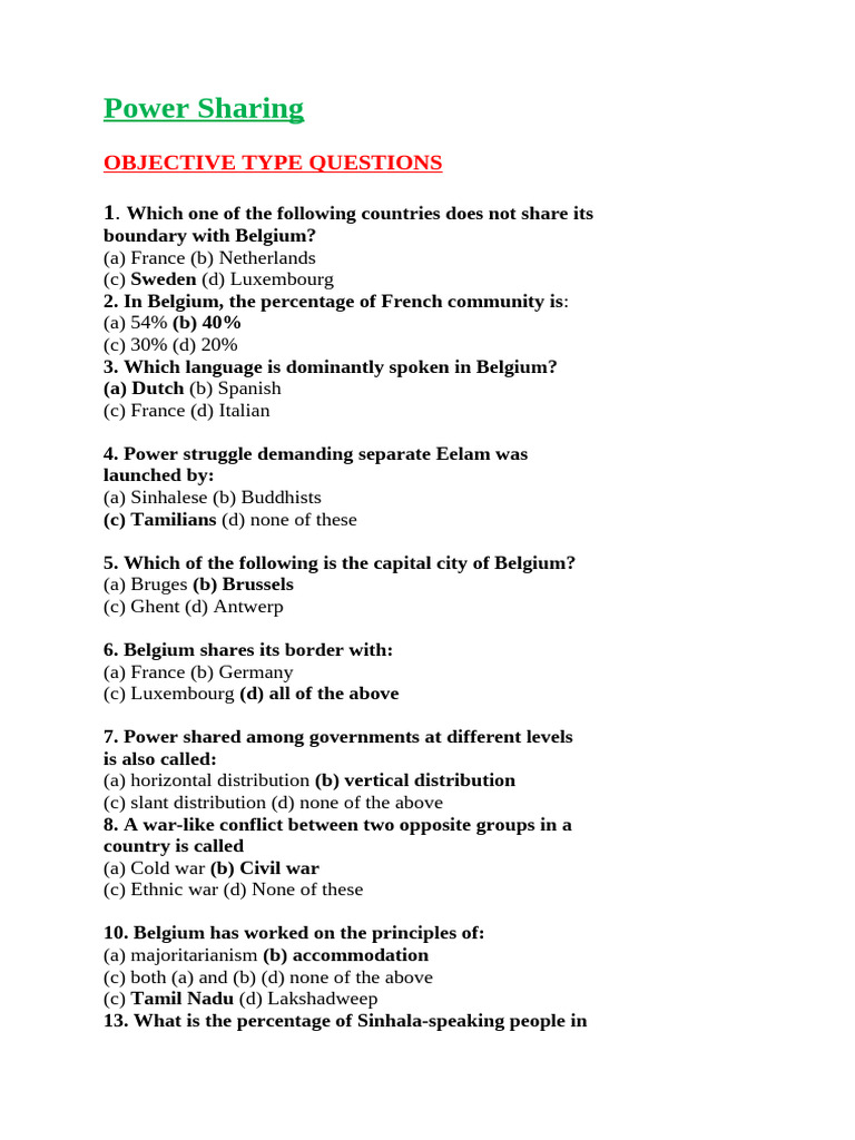 Belgium's Power Sharing Principles | PDF | Sri Lanka