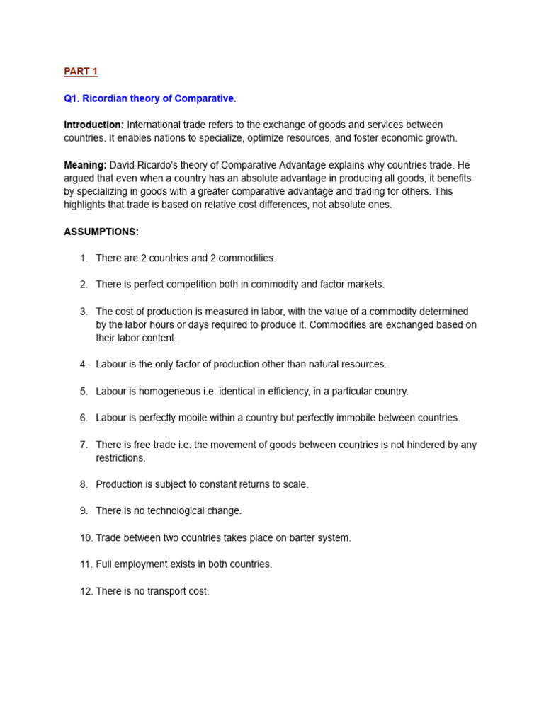 New ECO Module 1 (Sem 6) | PDF | Comparative Advantage | Labour Economics