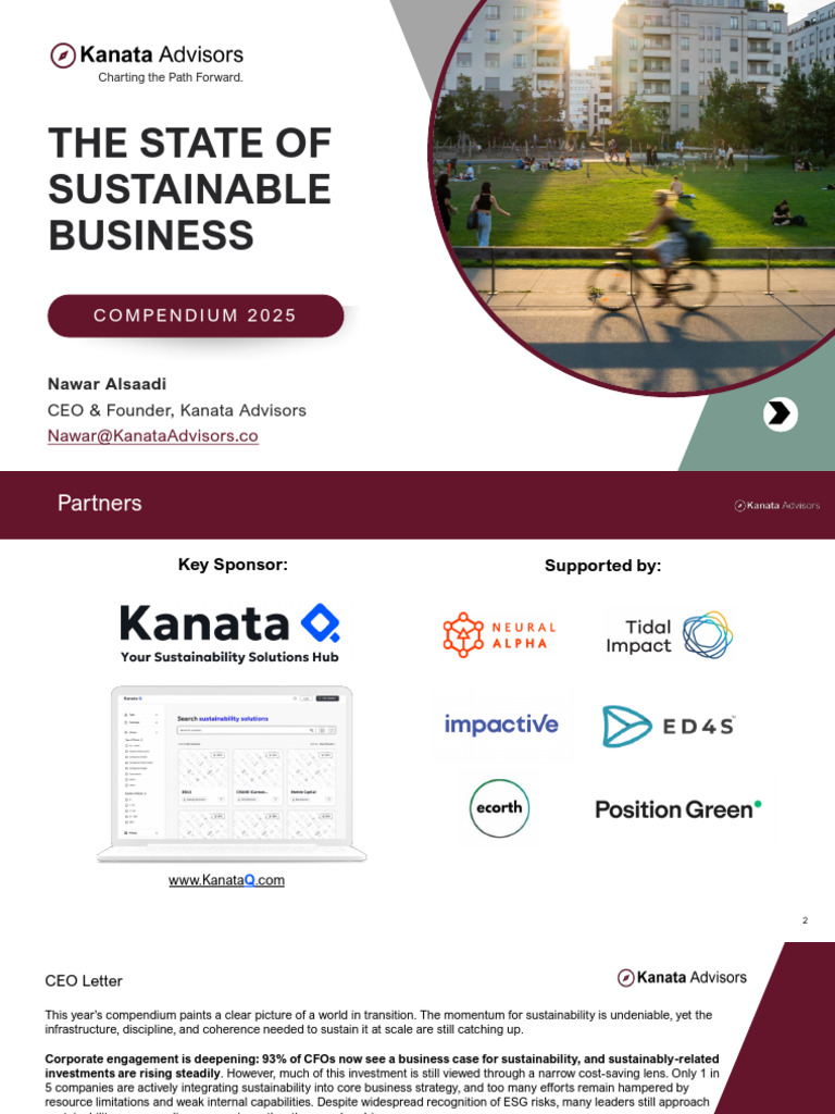 The State of Sustainable Business - 2025 | PDF | Cost Of Living ...