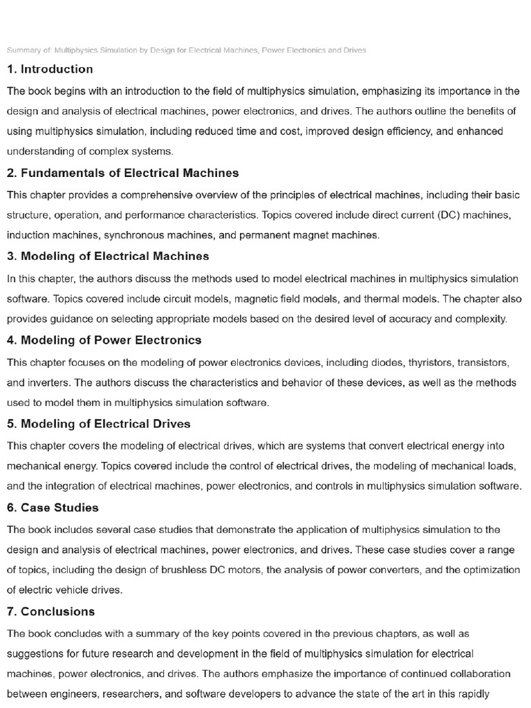 Multiphysics Simulation by Design For Electrical Machines, Power ...