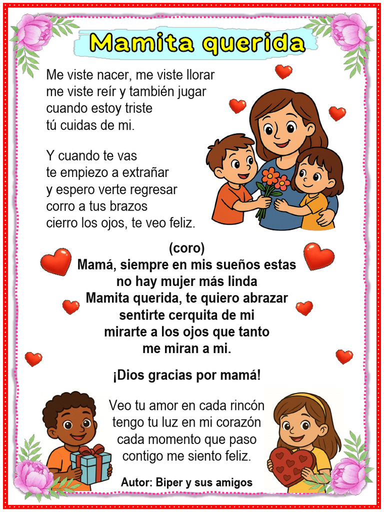Canción para Mamá: Letras y Actividades | PDF