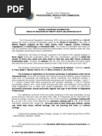 December 2006 National Licensure Examination for Registered Nurses NLE-RN Board of Nursing BON Examination Results Released in 28 Working Days Professional Regulation Commission PRC Republic of the Philippines