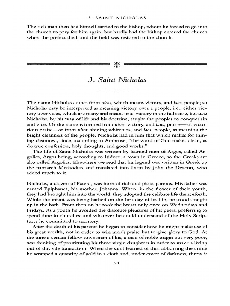 Life and Miracles of Saint Nicholas | PDF