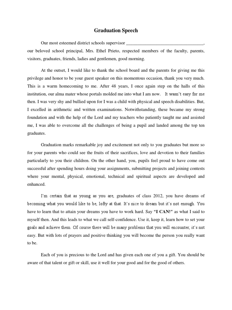 Graduation Speech PDF