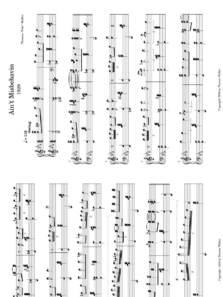 Aint Misbehaving Piano Pdf