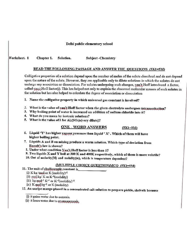 Chem Worksheet 1 | PDF