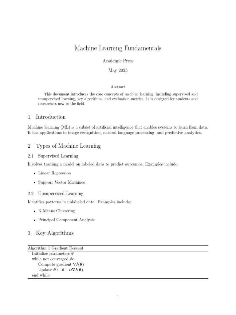 Machine Learning Fundamentals: Academic Press May 2025 | PDF