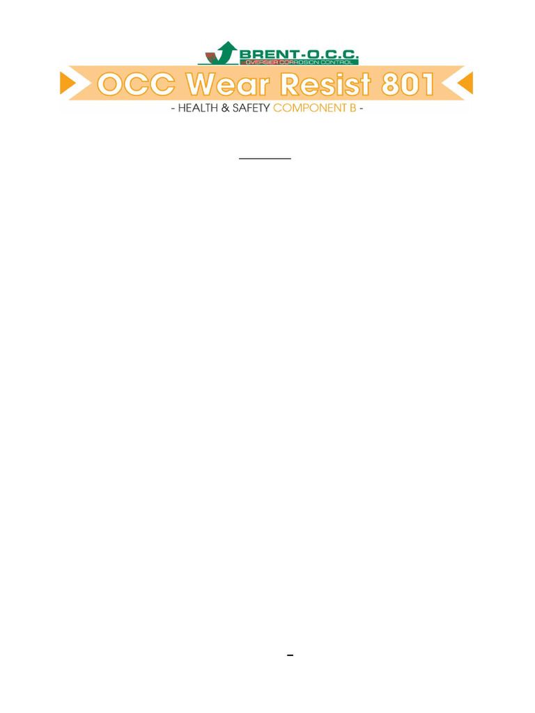 OCC Wear Resist 801 Safety Data Sheet | PDF | Combustion | Magnesium
