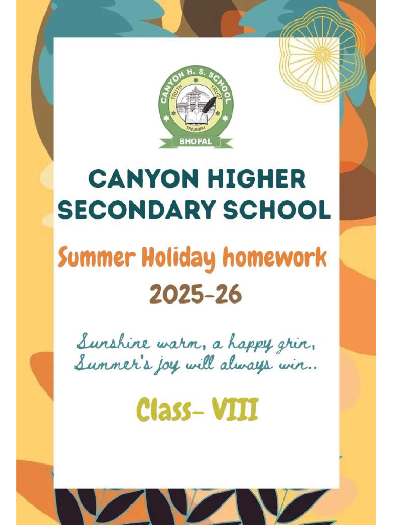 Holiday Homework Class 8 | PDF