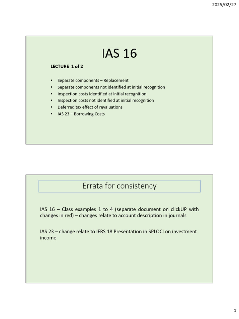 IAS 16: Separate Components Overview | PDF | Deferred Tax | Capital Gain