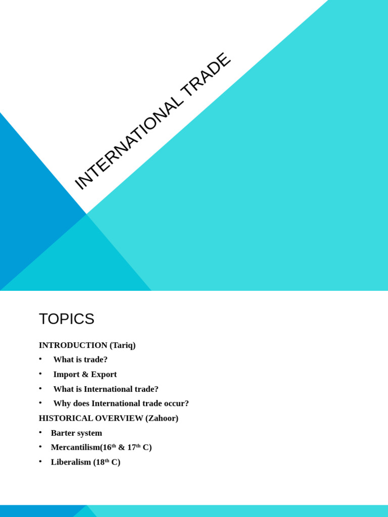 International Trade | PDF | Free Trade | Protectionism