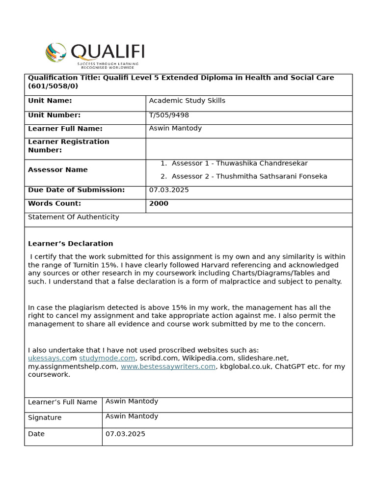 Assignment 1 - Aswin Mantody | PDF | Survey Methodology | Qualitative ...