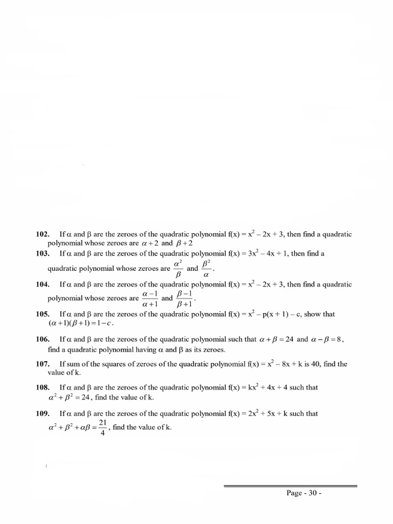 Maths Class X Homework | PDF