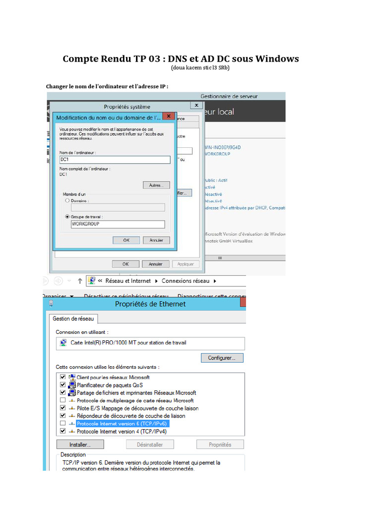 Configuration DNS et AD sous Windows | PDF | Système de noms de ...