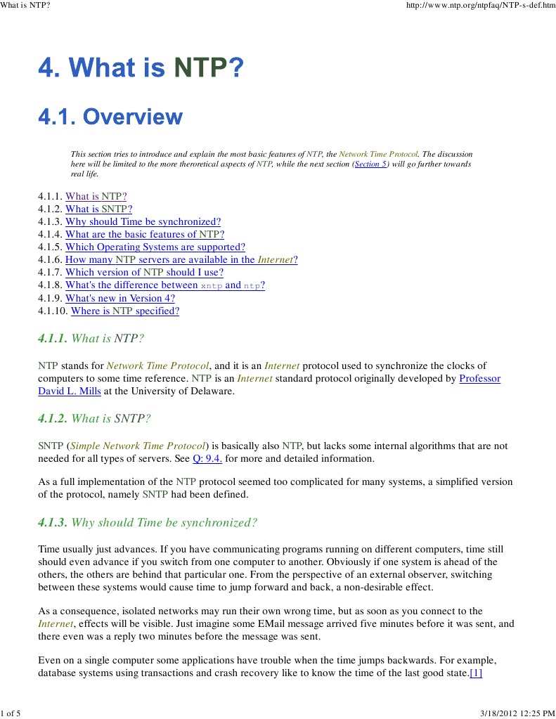 Introduction to Network Time Protocol | PDF | Digital Technology ...