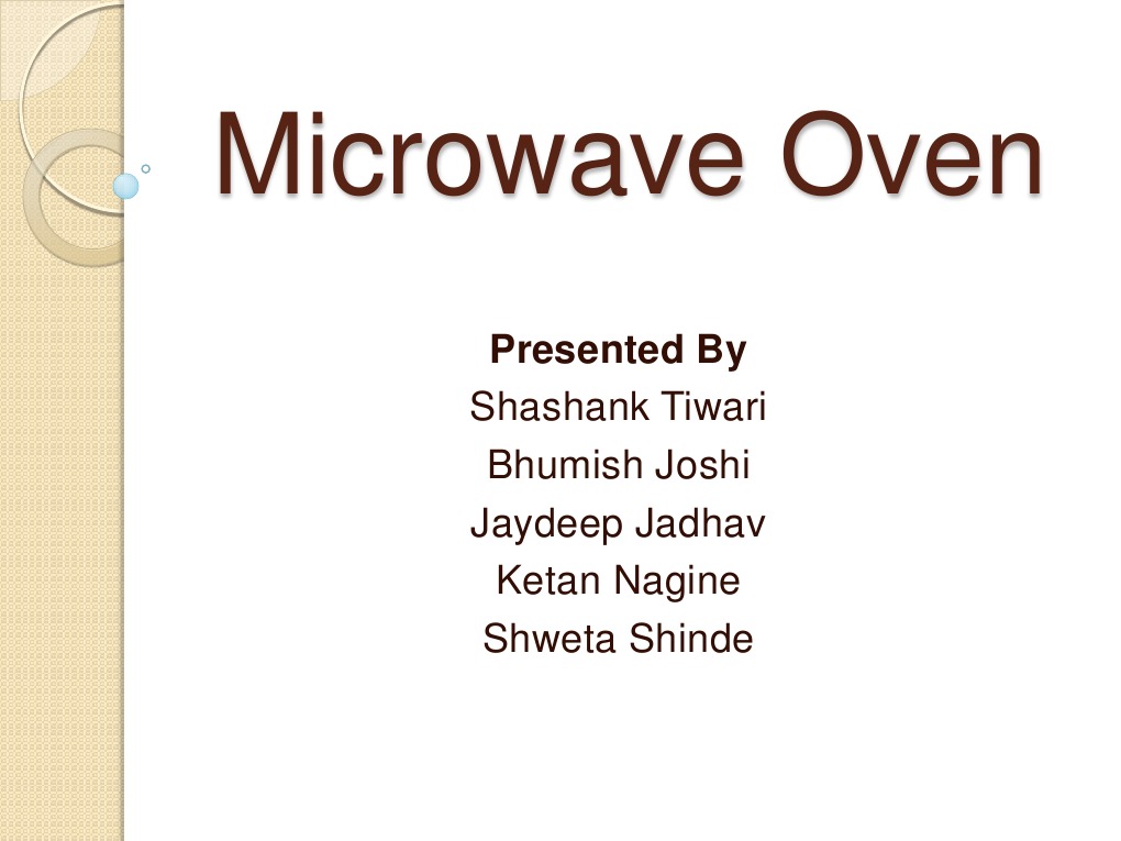 Microwave Oven Presented by PDF Ionizing Radiation Oven