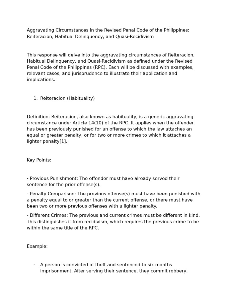 Understanding Habitual Delinquency in RPC | PDF | Crimes | Crime & Violence