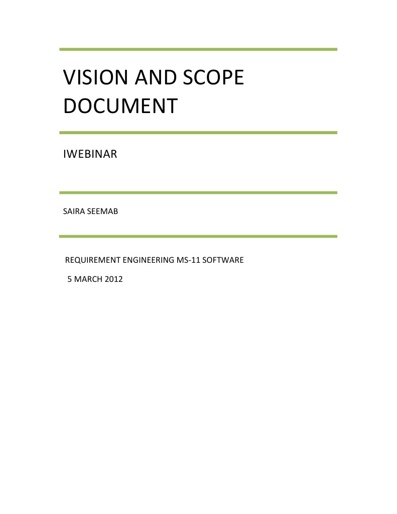IWebinar Vision and Scope Document | PDF | Web Conferencing | I Phone