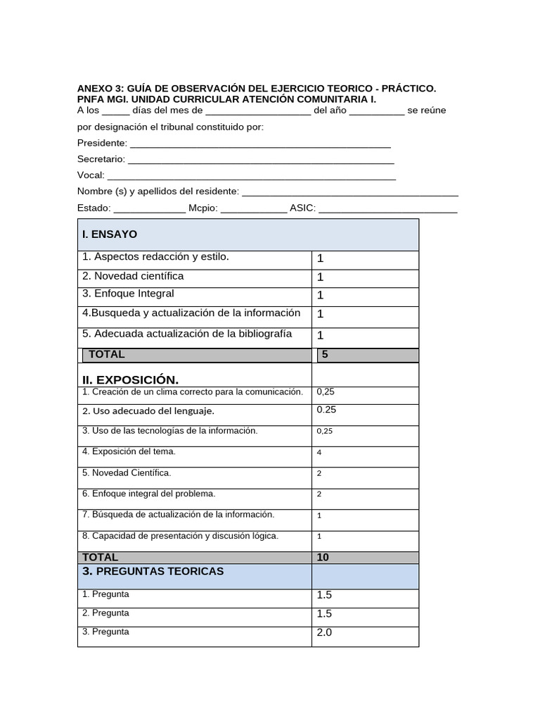 Guia Observación Ex Teórico Pract UC Atenc. Com I | PDF