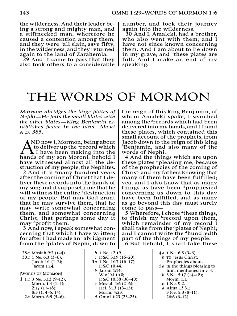 The Words of Mormon Explained | PDF | Book Of Mormon | Channelled Texts
