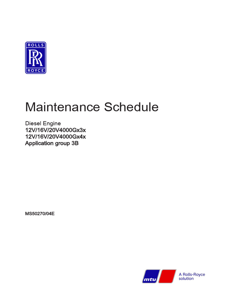 Diesel Engine Maintenance Schedule | PDF | Mechanical Engineering