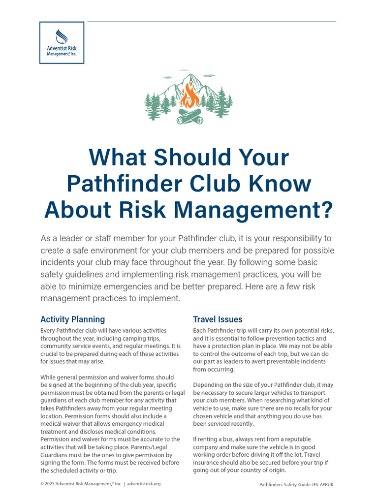 Pathfinder Club Risk Management Guide | PDF
