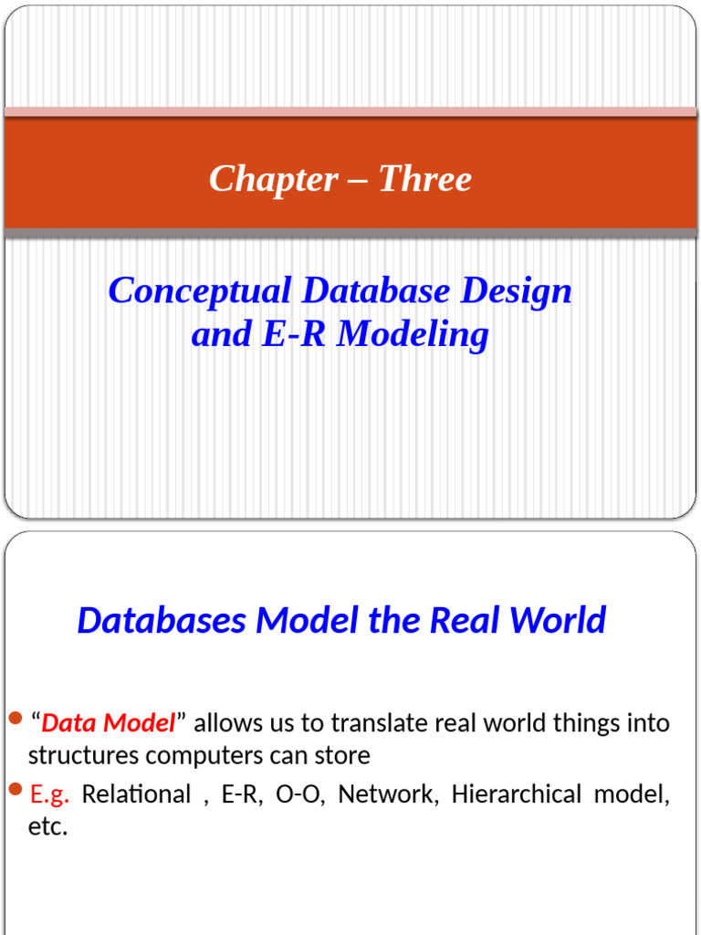 Conceptual Database Design & E-R Modeling | PDF | Conceptual Model ...